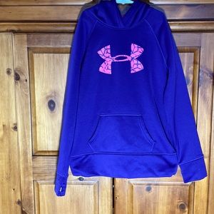Under Armour Girls Purple Cold Gear Logo Hoodie Sweatshirt